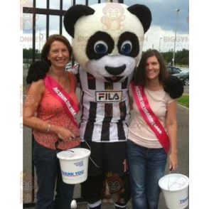 BIGGYMONKEY™ Maskotdräkt Svart och vit Panda Sportkläder -