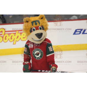 Orange Bear BIGGYMONKEY™ Mascot Costume In Sportswear -
