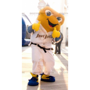 Yellow Fish BIGGYMONKEY™ Mascot Costume in White Outfit –