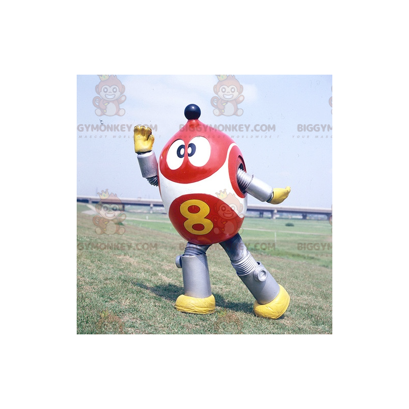 Disfraz de mascota Robot BIGGYMONKEY™ rojo, blanco y gris