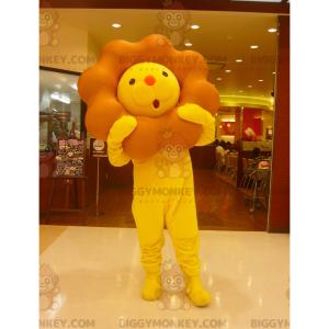 BIGGYMONKEY™ Mascot Costume Yellow and Brown Lion with Big Mane