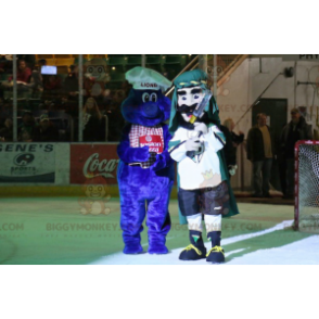 2 BIGGYMONKEY's mascotte, een blauwe kok en een oosterse man -