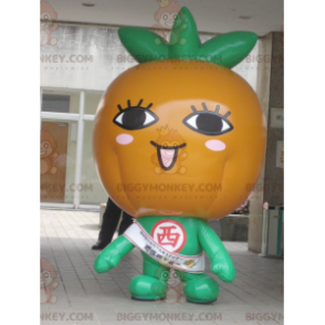 Disfraz de mascota gigante naranja calabaza naranja y verde