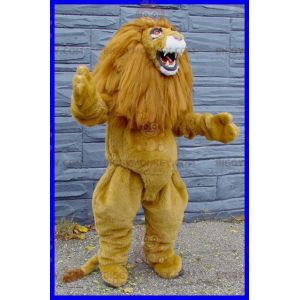Big Mane Brown and White Lion BIGGYMONKEY™ maskotkostume - Løvemasker - BIGGYMONKEY_02428 - BiggyMonkey.com