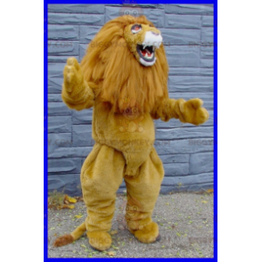 Big Mane Brown and White Lion BIGGYMONKEY™ maskotkostume -