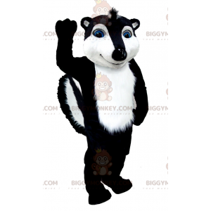 BIGGYMONKEY™ Mascot Costume Black and White Polecat with Blue