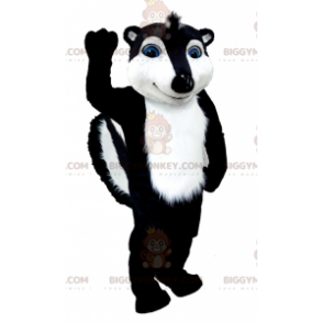 BIGGYMONKEY™ maskottiasu Mustavalkoinen sauvakissa sinisillä silmillä - Hiiren maskotti - BIGGYMONKEY_02433 - BiggyMonkey.com