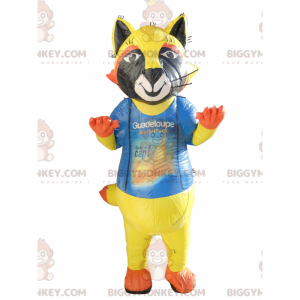Bunte Katze BIGGYMONKEY™ Maskottchen-Kostüm