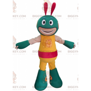 Alien Groen en Geel Robot BIGGYMONKEY™ Mascottekostuum -