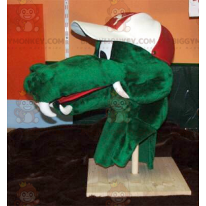 Green Crocodile Head BIGGYMONKEY™ Mascot Costume -