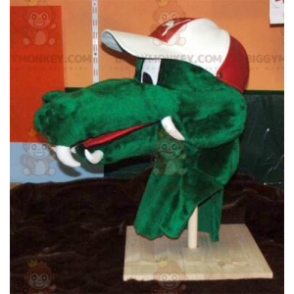 Green Crocodile Head BIGGYMONKEY™ Mascot Costume –