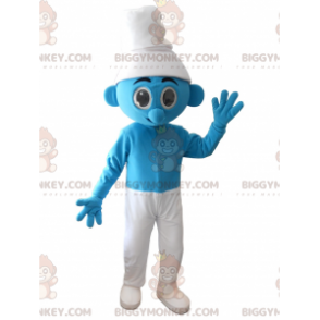 Costume de mascotte BIGGYMONKEY™ de Schtroumpf bleu et blanc -
