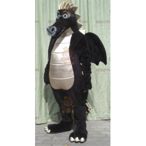 Costume de mascotte BIGGYMONKEY™ de grand dragon noir et blanc