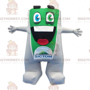 Grün-weißer dicker Mann BIGGYMONKEY™ Maskottchen-Kostüm