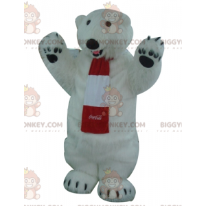 Fantasia de mascote BIGGYMONKEY™ do Urso Polar Branco Peludo -