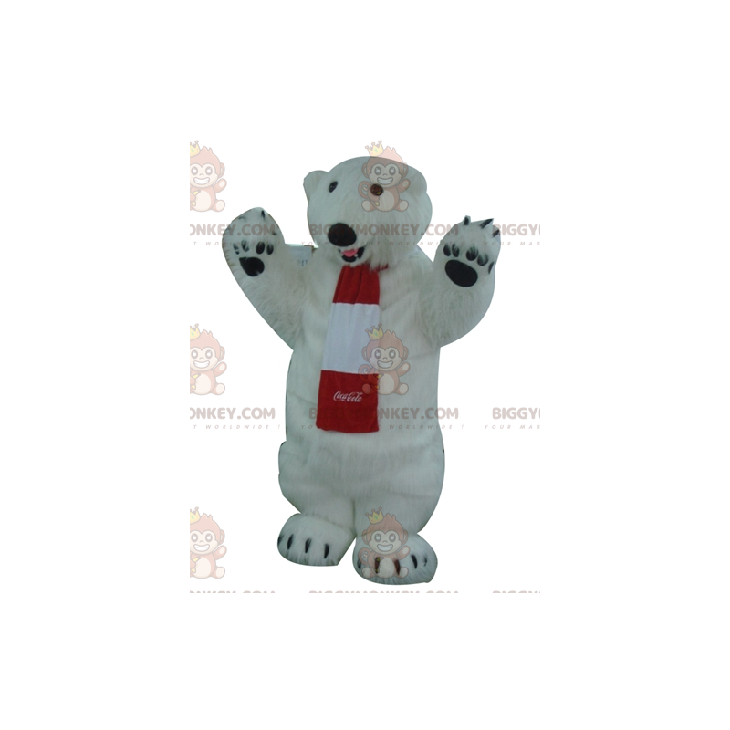 Alle harige witte ijsbeer BIGGYMONKEY™ mascottekostuum - Alle harige witte ijsbeer BIGGYMONKEY™ mascottekostuum -