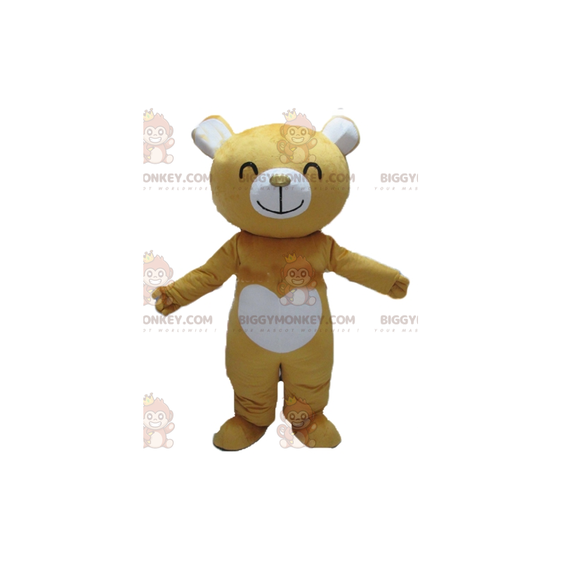 Costume mascotte Teddy BIGGYMONKEY™ giallo e bianco molto Costume mascotte Teddy BIGGYMONKEY™ giallo e bianco molto