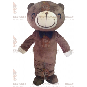 Brown and White Bear BIGGYMONKEY™ Mascot Costume with a Big