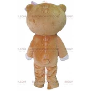 Costume de mascotte BIGGYMONKEY™ d'ourse beige et blanche avec