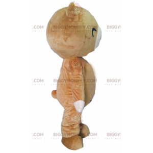 Kostým maskota BIGGYMONKEY™ béžového a bílého medvěda s velkým