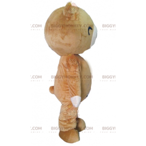 Kostým maskota BIGGYMONKEY™ béžového a bílého medvěda s velkým