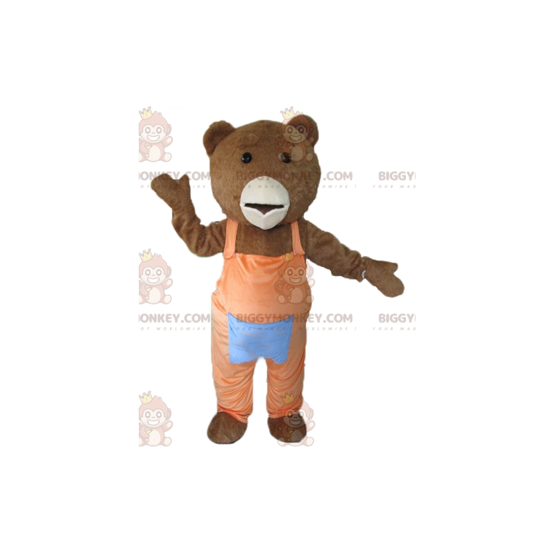 Costume de mascotte BIGGYMONKEY™ d'ours marron et blanc avec Costume de mascotte BIGGYMONKEY™ d'ours marron et blanc avec