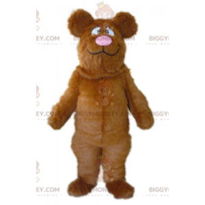 Traje de mascote BIGGYMONKEY™ Big Furry Brown e Pink Bear –