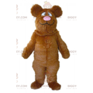 Στολή μασκότ BIGGYMONKEY™ Big Furry Brown και Pink Bear - Μασκότ αρκούδας - BIGGYMONKEY_02551 - BiggyMonkey.com