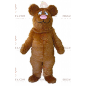 BIGGYMONKEY™ Big Furry Brown and Pink Bear Mascot Costume -