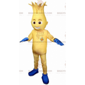 Kostým žlutomodrého sněhuláka BIGGYMONKEY™ maskota –