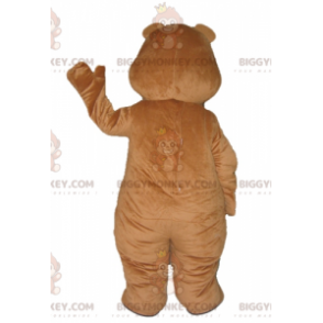 BIGGYMONKEY™ Big Smiling Brown and Yellow Bear Mascot Costume -