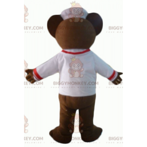 Traje de mascote do urso pardo BIGGYMONKEY™ vestido como um
