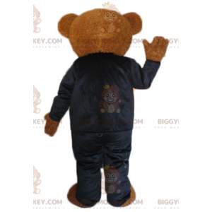 Costume da mascotte orso Teddy marrone BIGGYMONKEY™ con abito bianco e nero