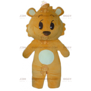Drilsk udseende orange og hvid bamse BIGGYMONKEY™ maskot