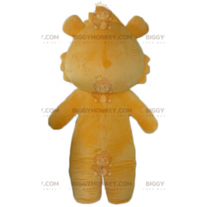 Traje de mascote de ursinho de pelúcia laranja e branco com