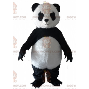 Costume de mascotte BIGGYMONKEY™ de panda noir et blanc avec de
