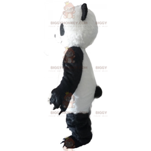 Costume de mascotte BIGGYMONKEY™ de panda noir et blanc avec de