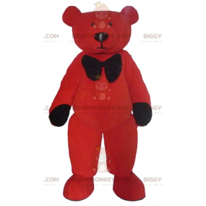 Κόκκινη και μαύρη βελούδινη στολή μασκότ Teddy BIGGYMONKEY™ - Μασκότ αρκούδας - BIGGYMONKEY_02564 - BiggyMonkey.com