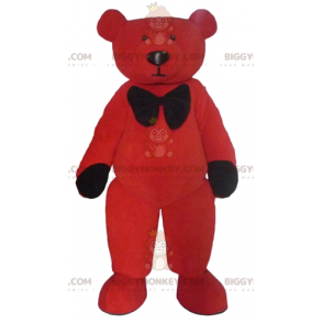 Κόκκινη και μαύρη βελούδινη στολή μασκότ Teddy BIGGYMONKEY™ - Μασκότ αρκούδας - BIGGYMONKEY_02564 - BiggyMonkey.com