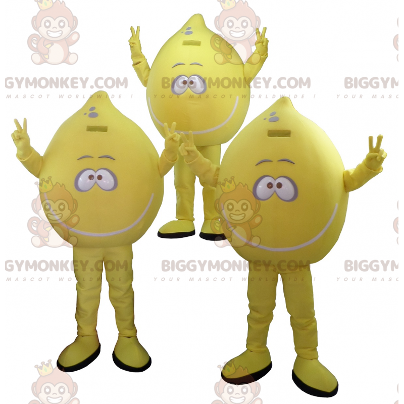 Set di 3 mascotte BIGGYMONKEY™ di limoni gialli -