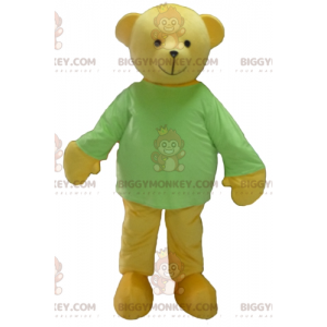 Kostium maskotki BIGGYMONKEY™ Żółty miś z zieloną koszulką -