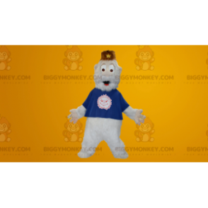 Weißer Yeti mit langem Haar BIGGYMONKEY™ Maskottchen-Kostüm -
