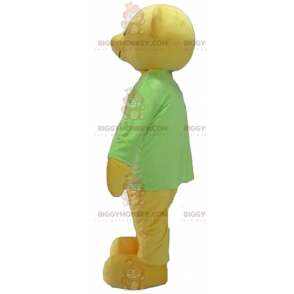 Kostým maskota BIGGYMONKEY™ Žlutý medvídek se zeleným tričkem –