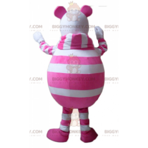 Valkoinen ja vaaleanpunainen raidallinen hiiri BIGGYMONKEY™ maskottiasu - Hiiren maskotti - BIGGYMONKEY_02571 - BiggyMonkey.com
