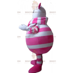 Costume da mascotte BIGGYMONKEY™ con topo a righe bianche e