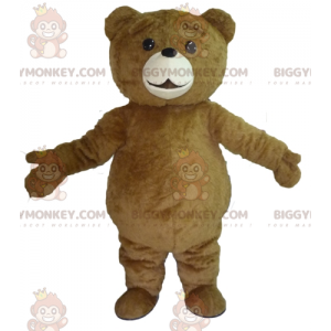 Traje de mascote BIGGYMONKEY™ de urso pardo fofo e gordo –