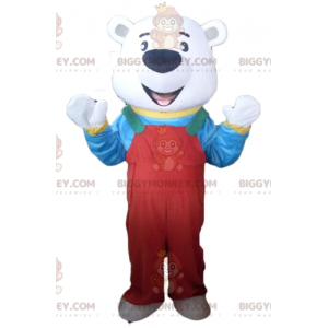 Traje de mascote de urso polar BIGGYMONKEY™ com macacão