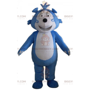 Disfraz de mascota de oso de peluche erizo azul y gris