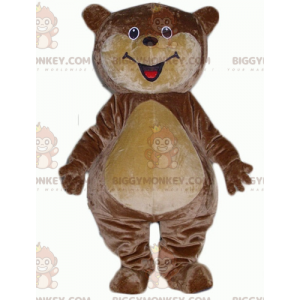 Στολή μασκότ BIGGYMONKEY™ Big Smiling Brown & Tan βελούδινο αρκουδάκι - Μασκότ αρκούδας - BIGGYMONKEY_02575 - BiggyMonkey.com