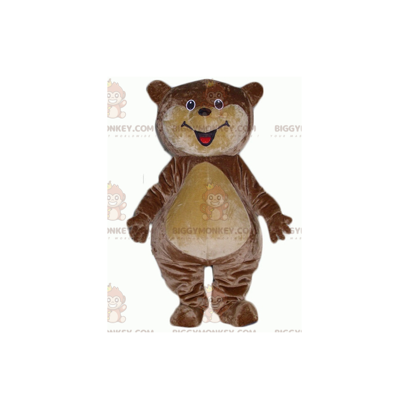 BIGGYMONKEY™ Big Smiling Brown & Tan pluche teddybeer